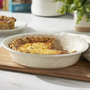 💕 New 2025 The Pioneer Woman Vintage Lace Cream Pie Pan Bakeware